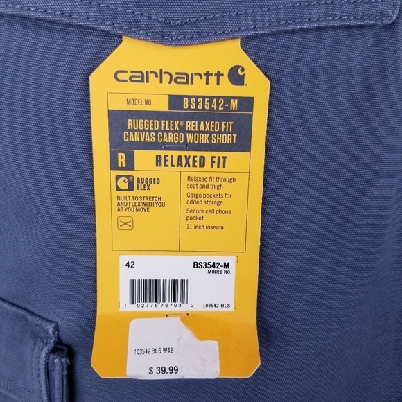 Carhartt Rugged Flex Relaxed Fit Canvas Cargo Work Shorts NWT size 42 - Picture 3 of 11